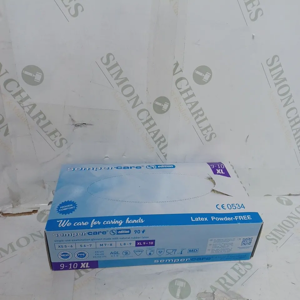 BOX OF ASSORTED SEMPERCARE® EDITION LATEX GLOVES 
