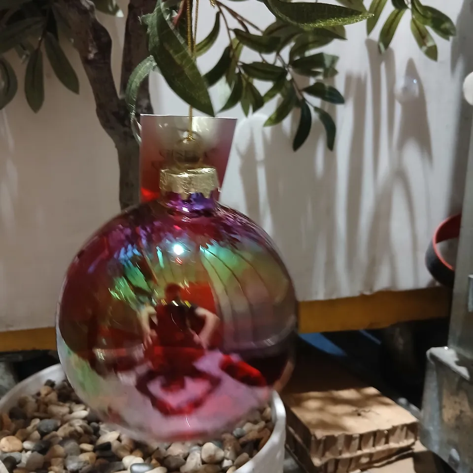 SIX BRAND NEW GISELA GRAHAM LONDON IRIDESCENT GLASS CHRISTMAS BAUBLE ORNAMENT