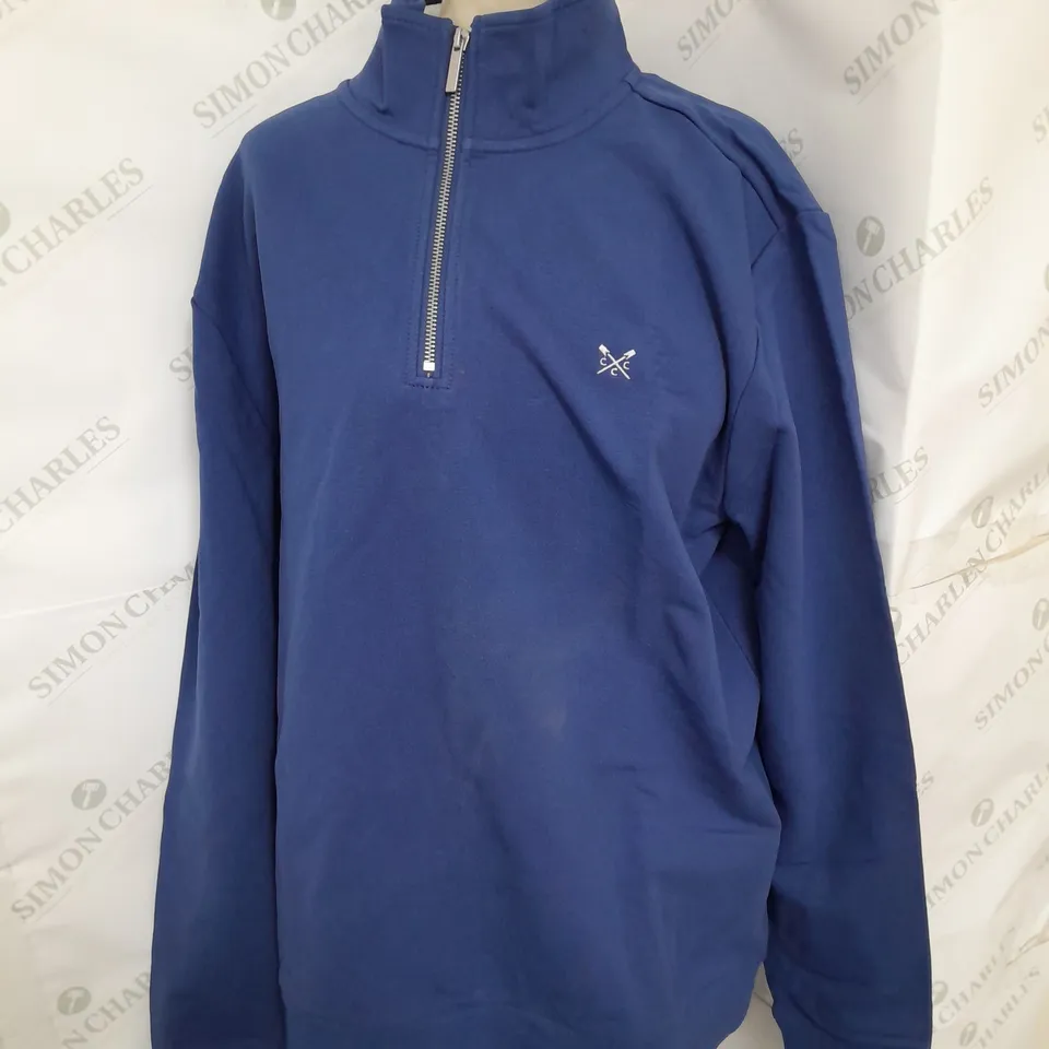 CREW CLOTHING COMPANY WLLACE HALF ZIP PULLOVER IN BLUE SIZE XL