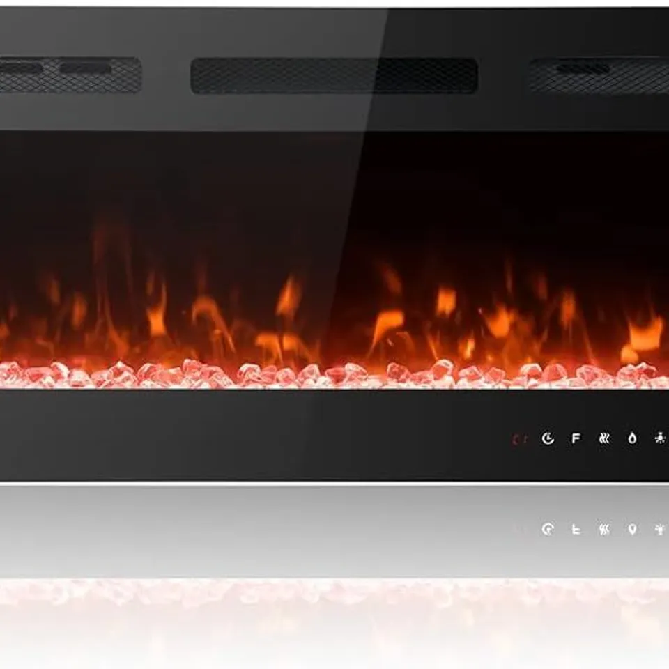 BOXED M.C.HAUS WALL-MOUNTED ELECTRIC FIREPLACE - BLACK (1 BOX)