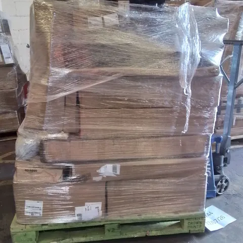 PALLET OF ASSORTED FLAT PACKED PRODUCTS AND FURNITURE TO INCLUDE;HEADLIGHT UNIT,DOOR LOCK,POWER WINDOW REGULATOR