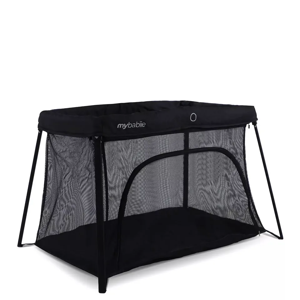 MY BABIIE MBTC2 AIR-LIGHT 2-IN-1 TRAVEL COT - BLACK BOXED