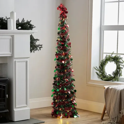 HOME REFLECTIONS POP UP 5FT TINSEL TREE