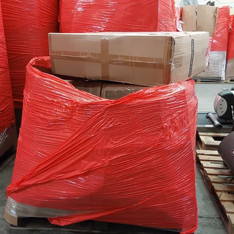 PALLET OF ASSORTED ITEMS INCLUDING: GARDEN CHAIRS AND TABLE SET, KITCHEN CART, DUVET, RETRACTABLE SAFETY GATE 