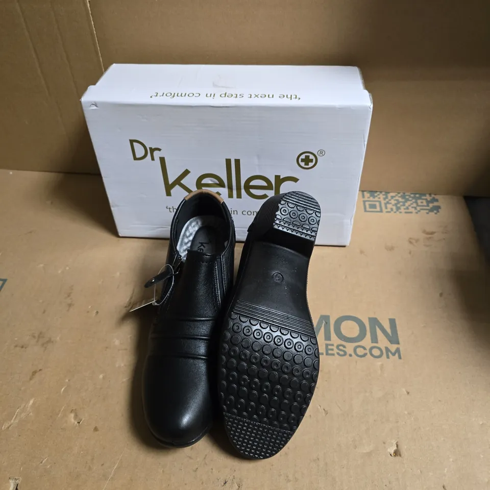 DR KELLER BLACK LEATHER SHOE – COMFORT FOOTWEAR - UK SIZE 5