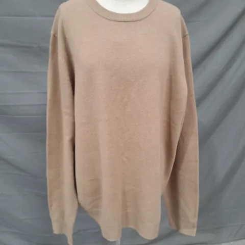 M&S LAMBSWOOL SWEATER IN LIGHT BROWN SIZE 2XL