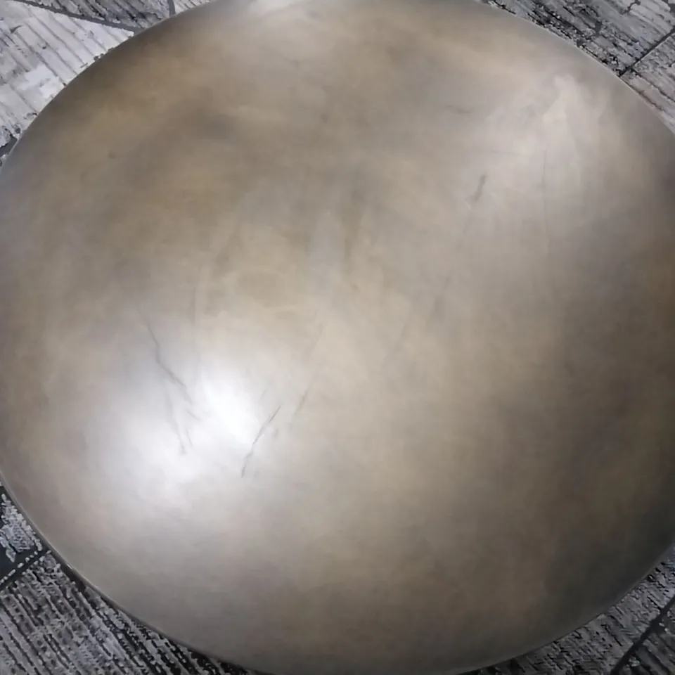 QUALITY ITALIAN MADE MERIDIANI BONGO WARM-GREY COFFEE TABLE WITH BRONZED BRASS TOP 
