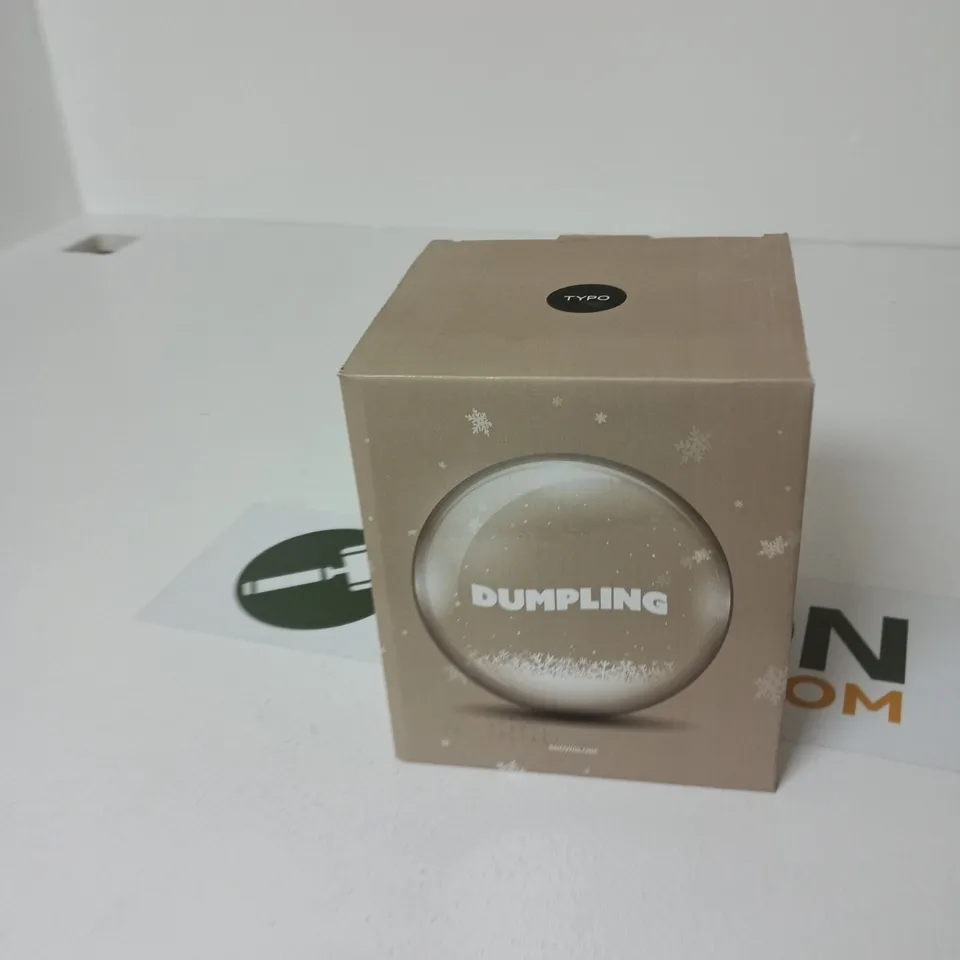 BOX OF APPROXIMATELY 18 DUMPLING SNOW GLOBES
