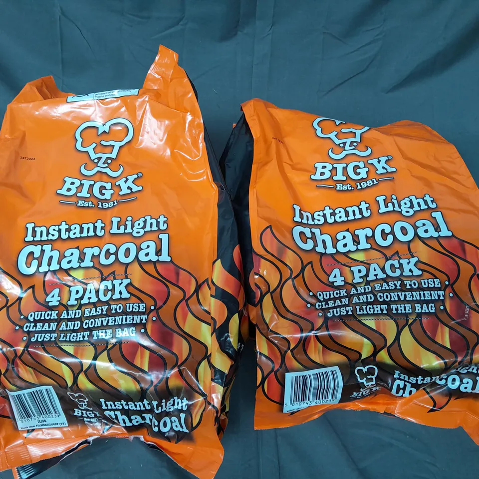 2X BIG K INSTANT LIGHT CHARCOAL 4 PACKS