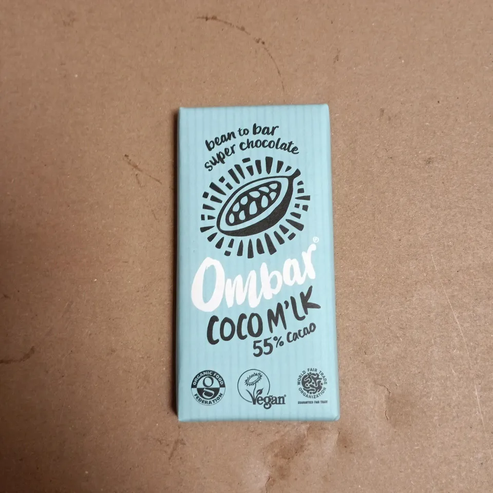 OMBAR COCOA MILK 55% CACAO CHOCOLATE BAR – VEGAN, BEAN-TO-BAR - BOX OF 10 
