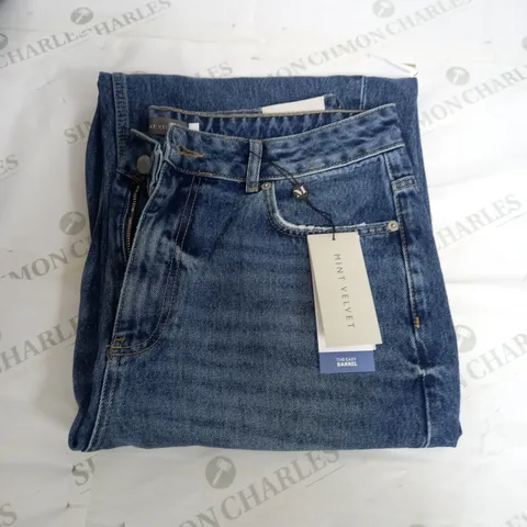 MINT VELVET INDIGO EASY BARREL DENIM JEANS - UK 16S
