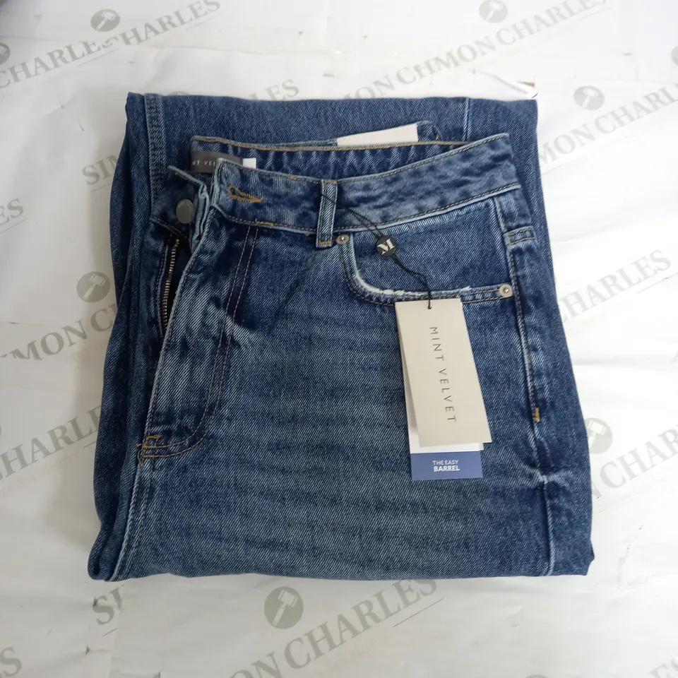 MINT VELVET INDIGO EASY BARREL DENIM JEANS - UK 16S