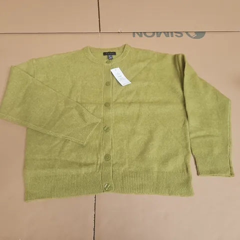 NEW LOOK KIND CREW NECK BUTTON THROUGH JUMPER IN GREEN - UK M