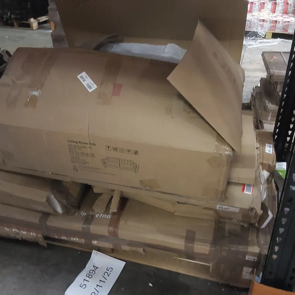 PALLET CONTAINING A LARGE ASSORTMENT OF FURNITURE PARTS ECT