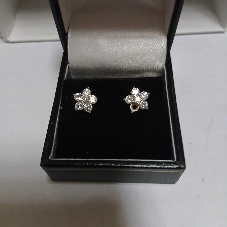 DIAMONIQUE FLOWER EARRINGS STERLING SILVER