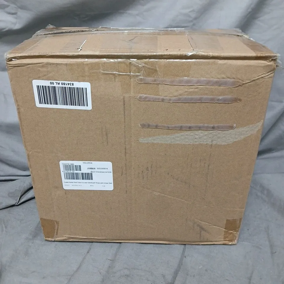 COZEE HOME PRINT FAUX FUR AND VELVETSOFT THROW WITH 9 HEAT SETTINGS ANIMAL