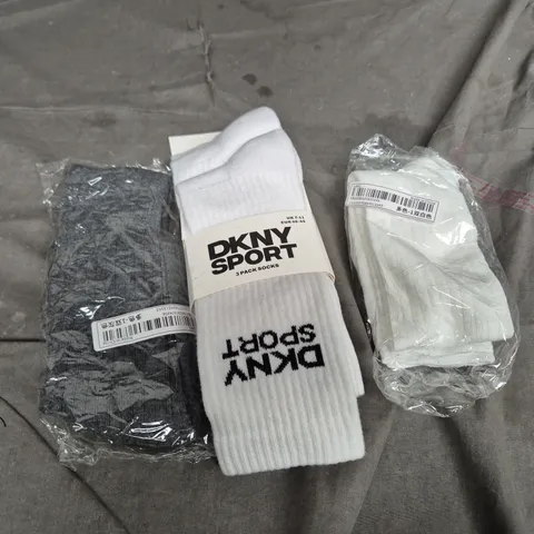 DKNY SPORT SOCKS AND 2 PACKS OF UNBRANDED SOCKS