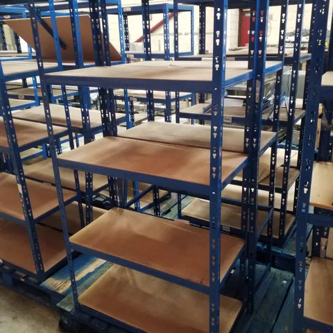PALLET CONTAINING 2 5-TIER SHELVING UNITS 180×90×45CM - BLUE
