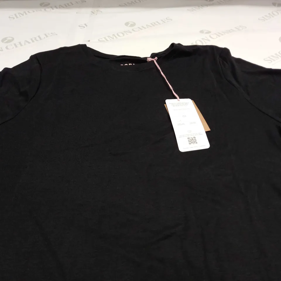 BODEN ROUND NECK SHORT SLEEVE TOP IN BLACK - LARGE