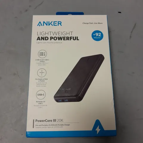 SEALED ANKER POWERCORE 3 20K POWER BANK