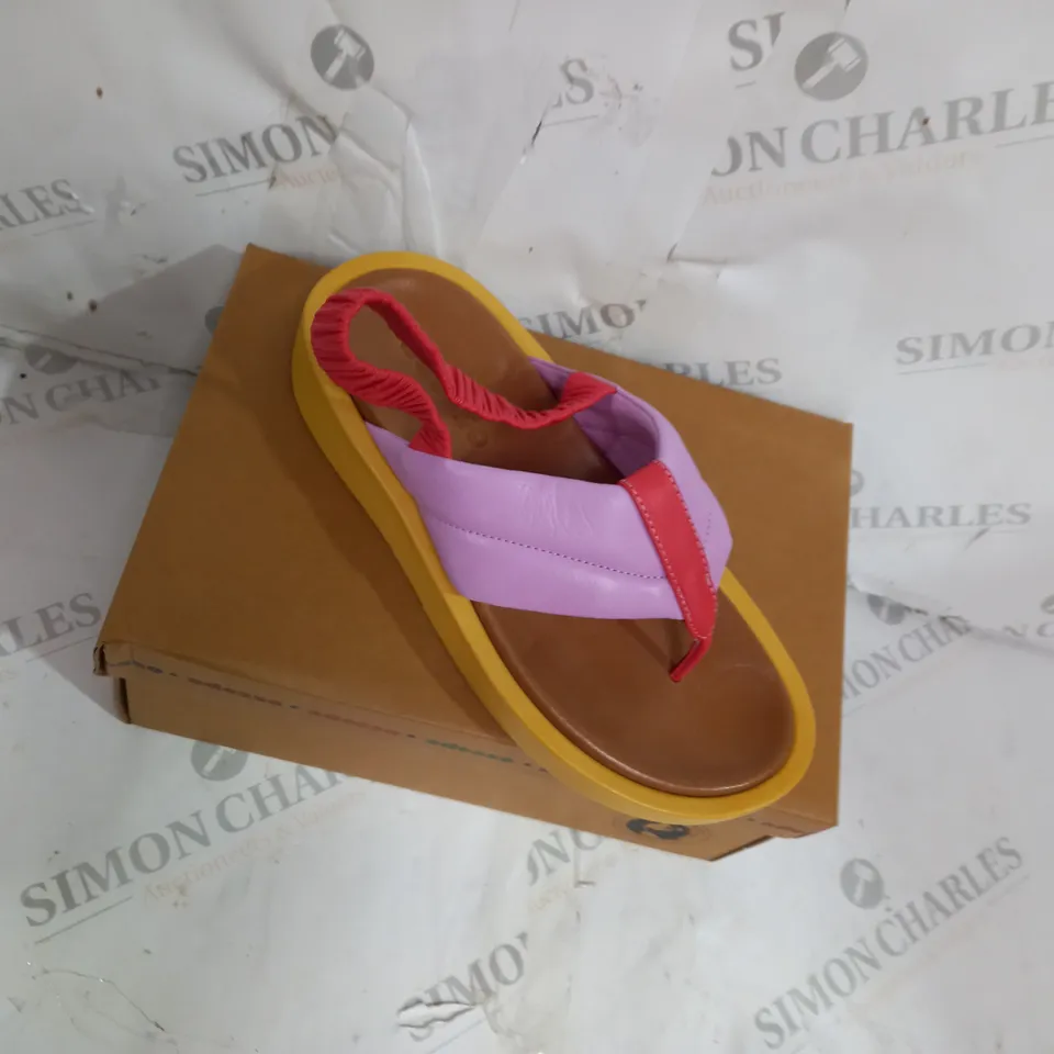 BOXED PAIR FOR ADESSO LEATHER PLATFORM SANDALS MULTI-COLOURED IN SIZE 6
