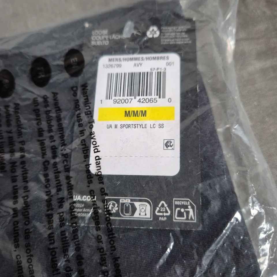 UNDER ARMOUR MEN'S SPORTSTYLE LC SHORT SLEEVE TEE – BLACK, SIZE M