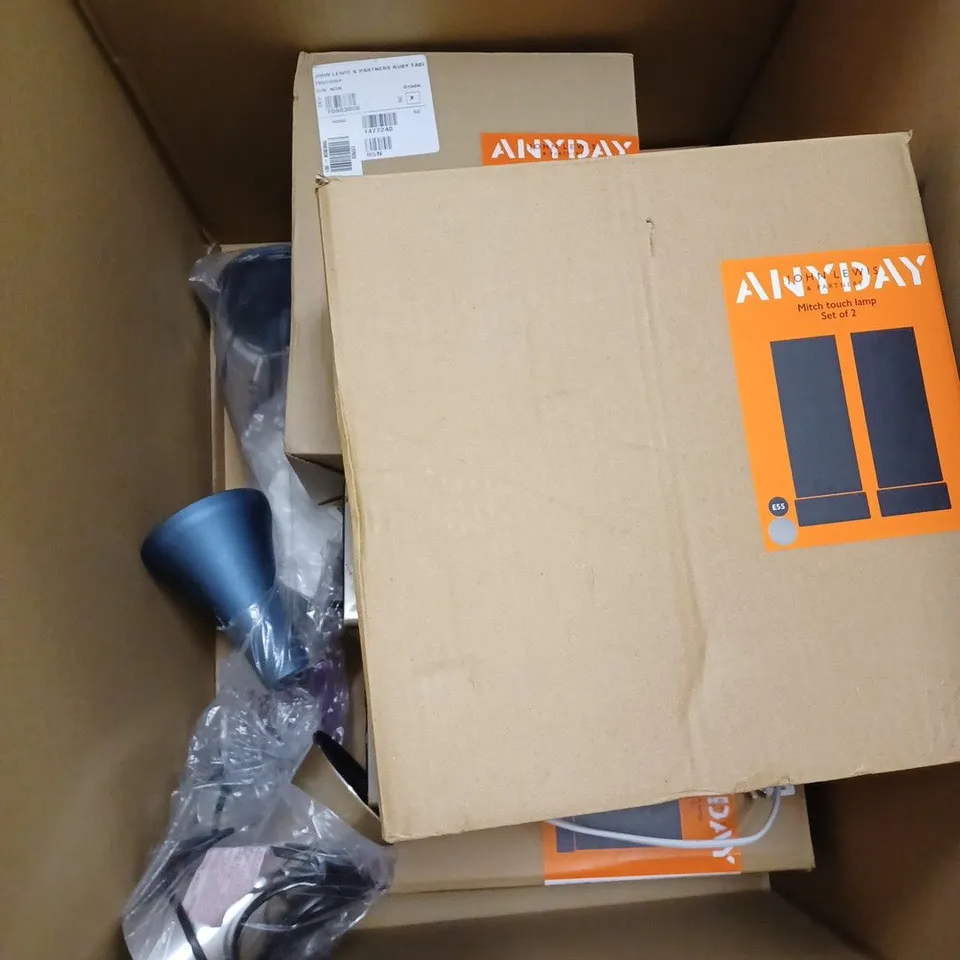 LOT OF APPROX 6 ASSORTED TABLE LAMPS TO INCLUDE JOHN LEWIS MITCH TOUCH LAMP, JOHN LEWIS RUBY TABLE LAMP, DESK LAMP, ETC
