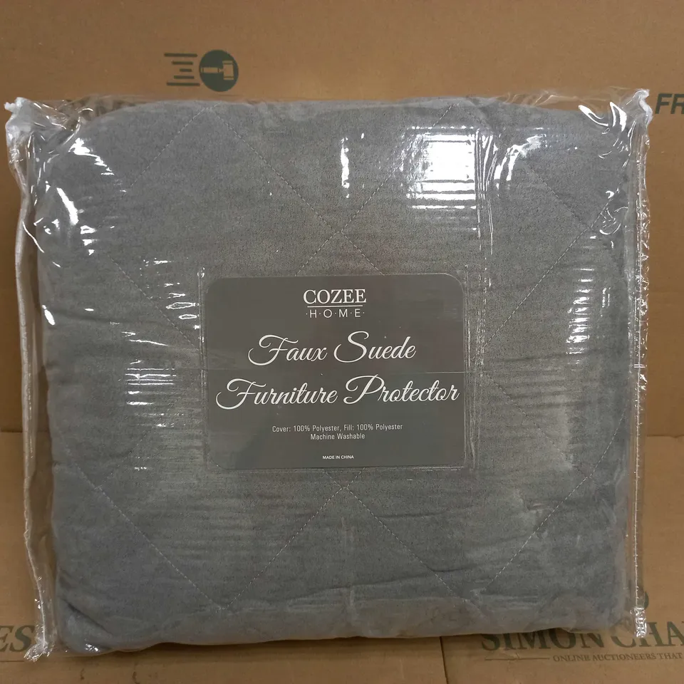 COZEE HOME FAUX SUEDE FURNITURE PROTECTOR - GREY 