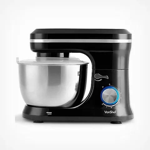 BOXED VONSHEF 1000W 4.5 LITRE STAND MIXER - BLACK