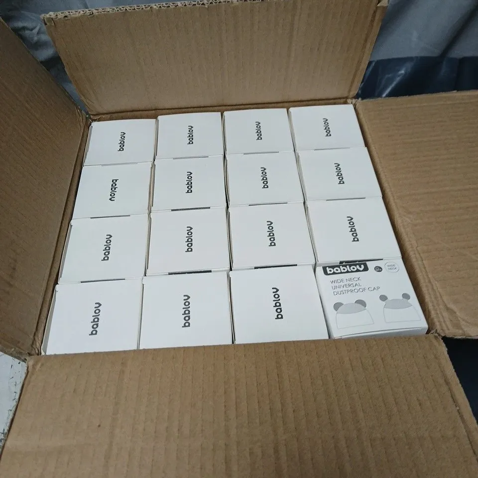 BOX OF APPROXIMATELY 48 X BABLOV WIDE NECK UNIVERSAL DUSTPROOF CAP