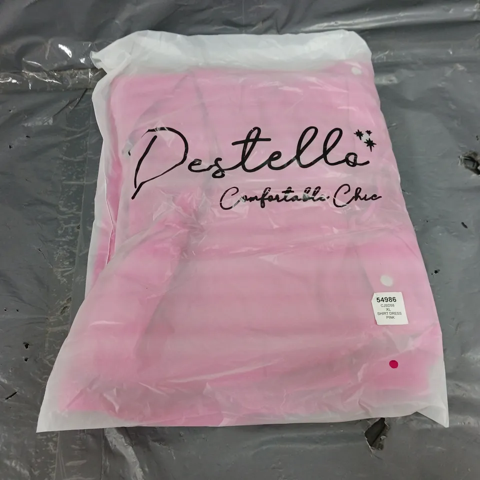 1 BRAND NEW DESTELLO XL SHIRT DRESS PINK 