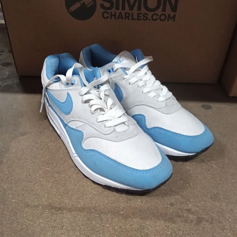 NIKE AIR SNEAKERS – WHITE & LIGHT BLUE - SIZE UK 7.5