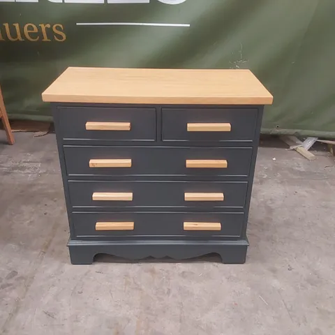 DESIGNER 5 DRAWER WOODEN CHEST OF DRAWERS