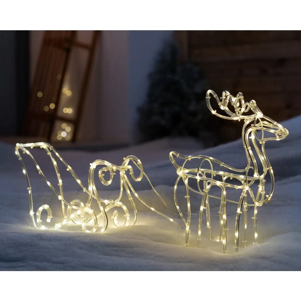3D METAL REINDEER SILHOUETTE LIGHTED DISPLAY 