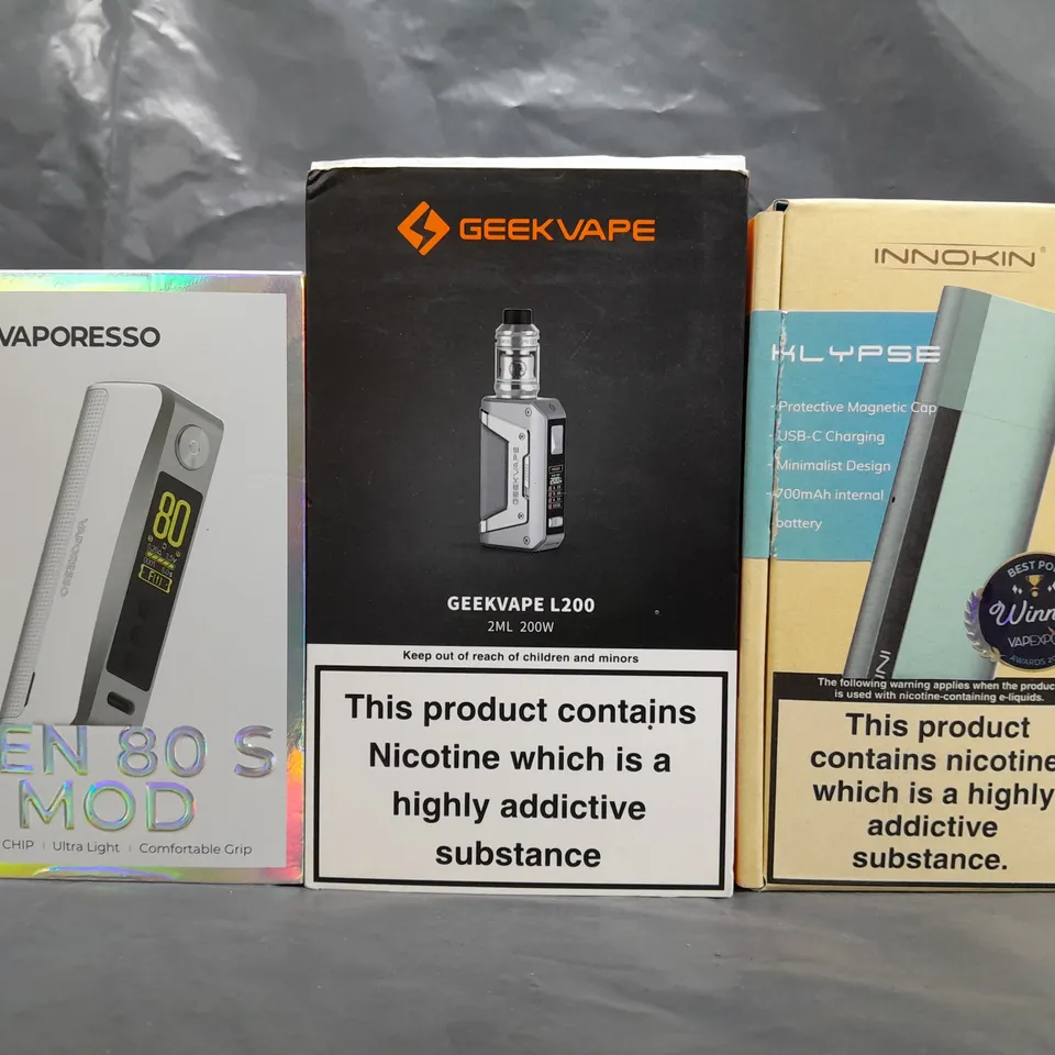 BOX OF APPROXIMATELY 20 ASSORTED E-CIGARETTE/VAPING PRODUCTS - MAKES, MODELS, COLOURS, AND STYLES VARY - COLLECTION ONLY