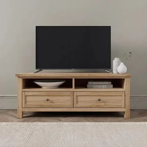 BOXED OLNEY TV UNIT FOR TVS UP TO 55" - OAK (1 BOX)