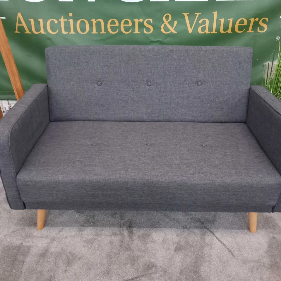 BRAND NEW RAMONA CHARCOAL BUTTON BACK TWO SEATER SOFA