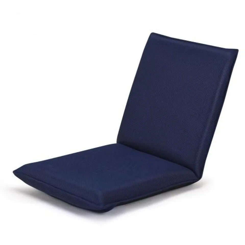 BOXED ADJUSTABLE 6-POSITION FLOOR CHAIR FOLDING LAZY MAN SOFA CHAIR - NAVY 