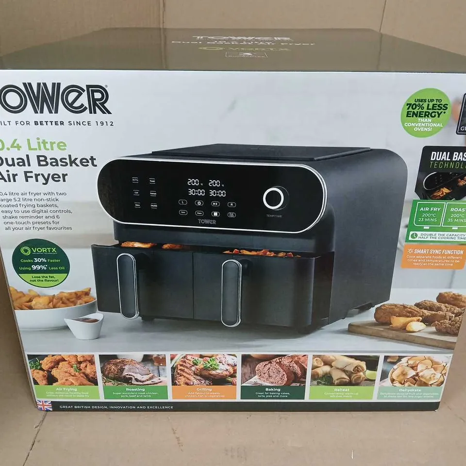 BOXED TOWER 10.4 LITRE DUAL BASKET AIR FRYER