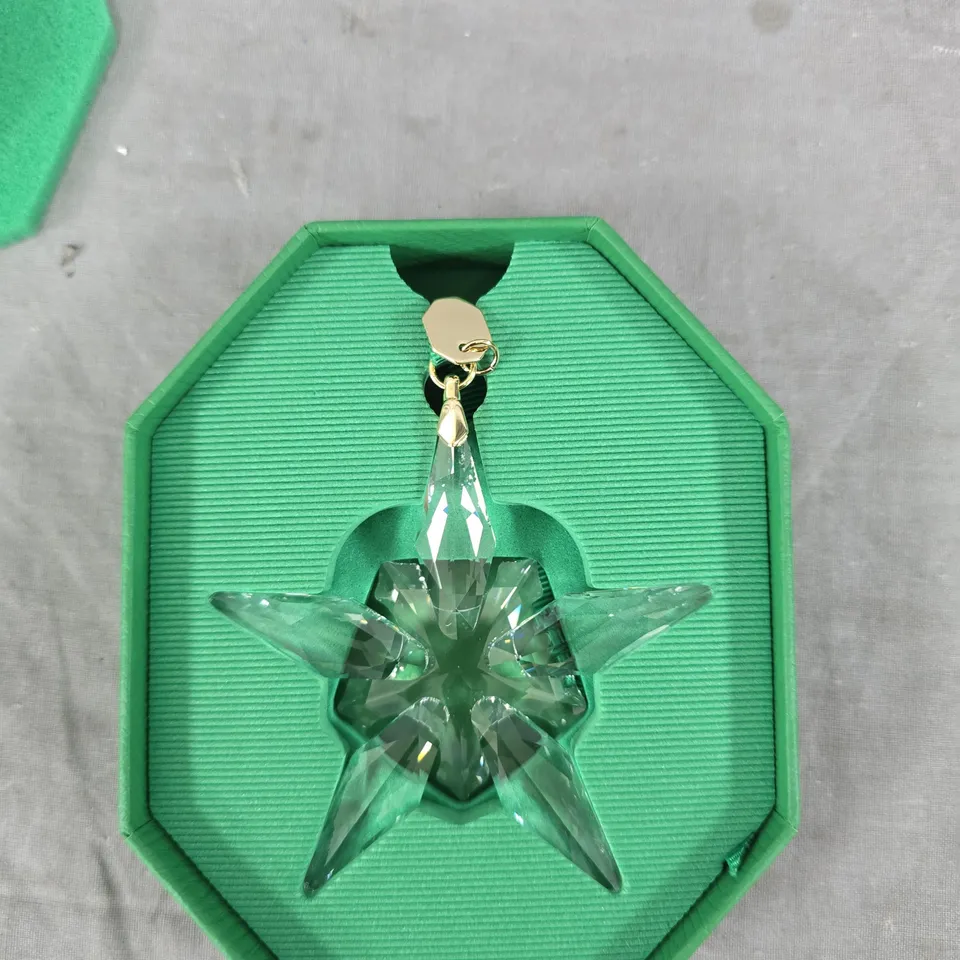 SWAROVSKI CRYSTAL STAR PENDANT WITH GOLD BAIL – PRESENTED IN GREEN SWAROVSKI BOX