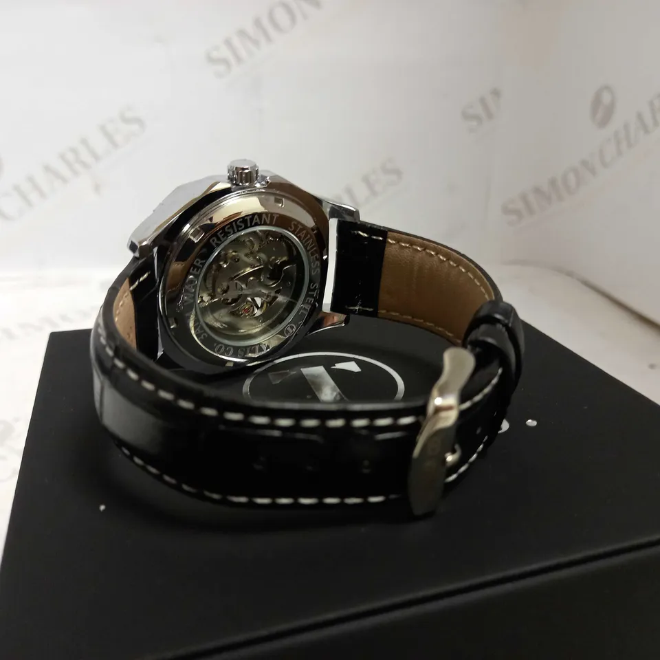 TALIS SKELETON LEATHER STRAP WRISTWATCH RRP £515