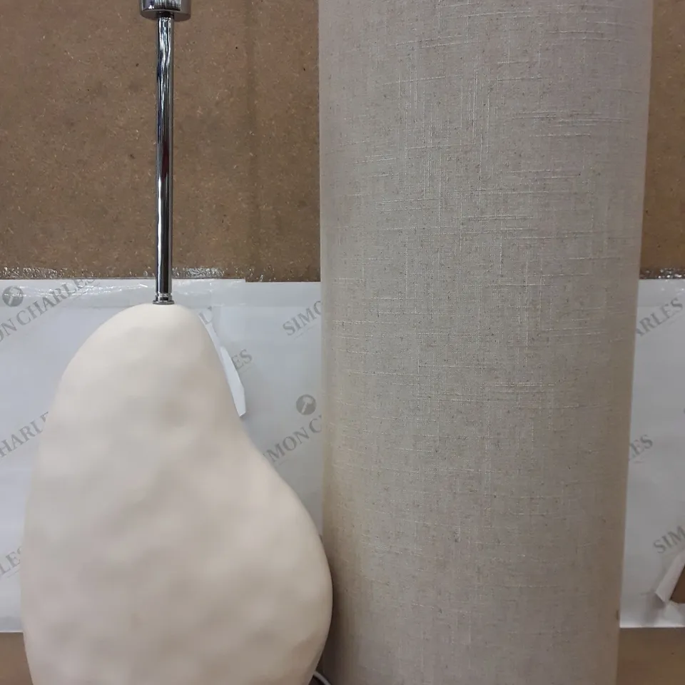 BOXED PEBBLE NATURAL CERAMIC FLOOR LAMP (1 BOX)