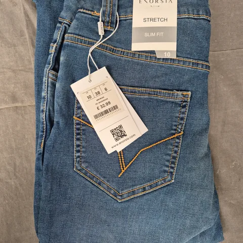 ENORSIA STRETCH SLIM FIT JEANS IN IN BLUE SIZE 10