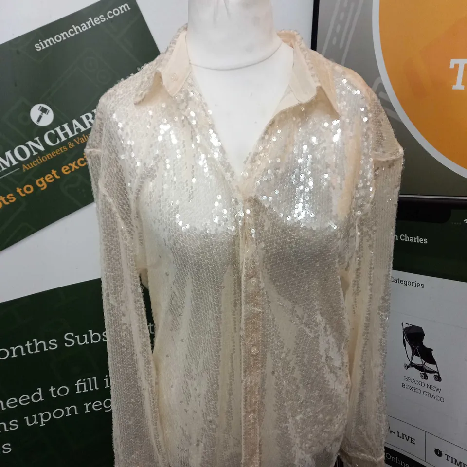 OH POLLY SEQUIN SHIRT SIZE 10