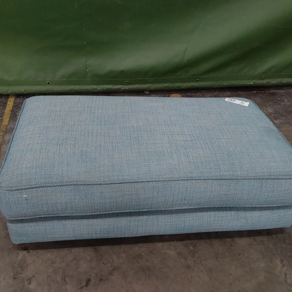 QUALITY BRITISH DESIGNER LOUNGE Co. RECTANGULAR FOOTSTOOL DUCK EGG BLUE FABRIC 