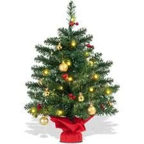 60CM PVC ARTIFICIAL CHRISTMAS TREE WITH LED LIGHTS 