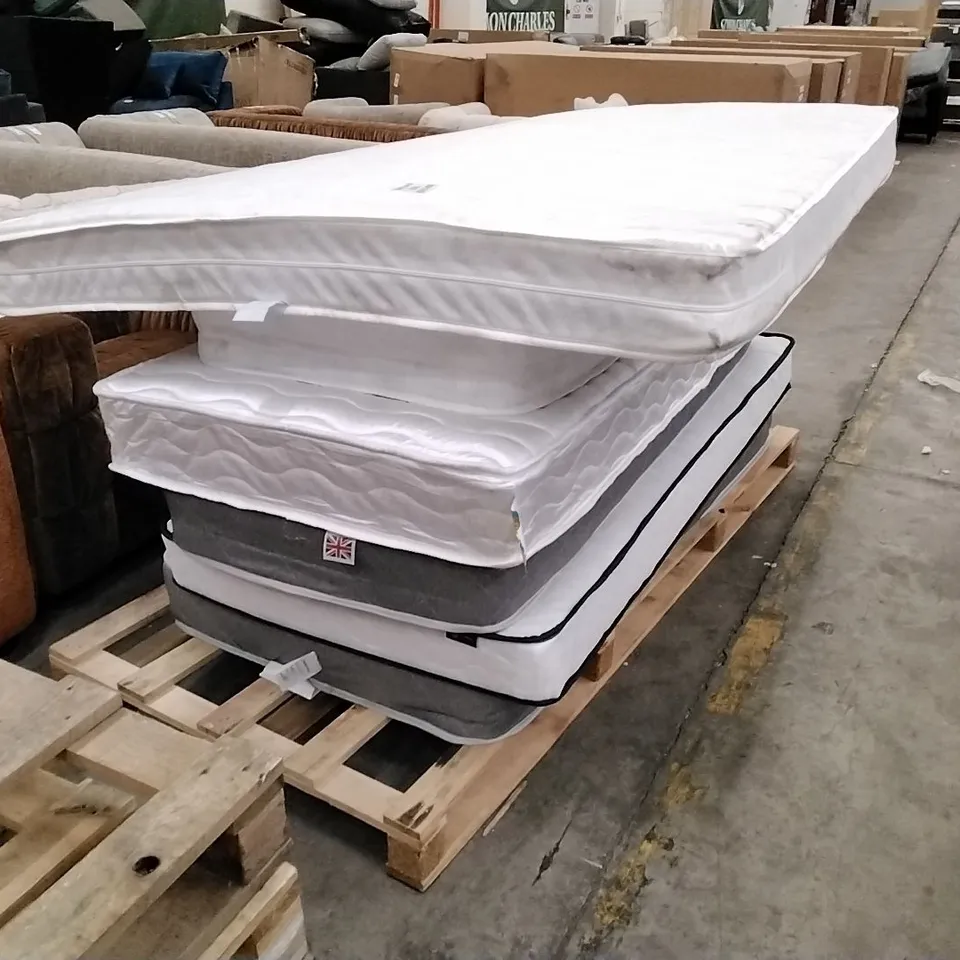 PALLET CONTAINING 6 ASSORTED MATTRESSES - SIZES, BRANDS, CONDITIONS ECT VARY