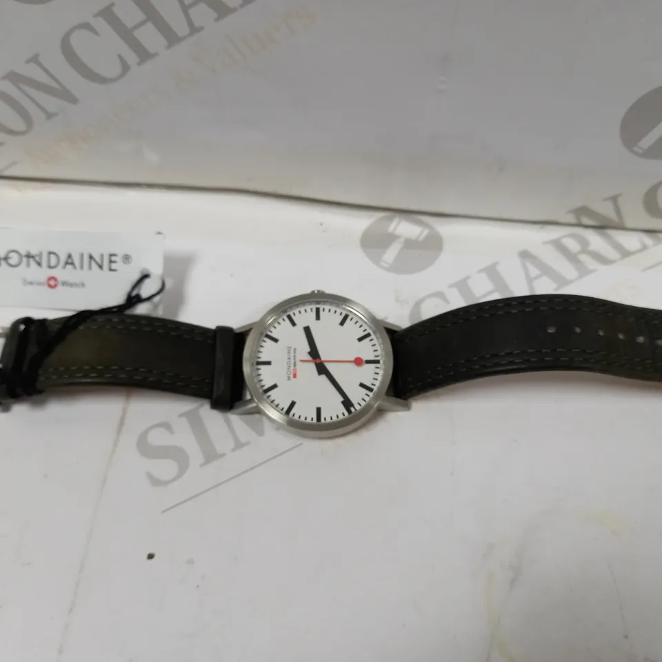 MONDAINE MENS WATCH - BLACK STRAP 