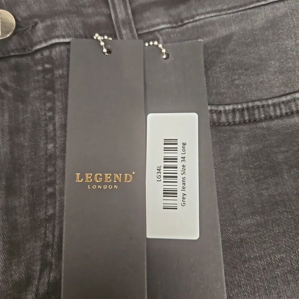 LEGEND LONDON GREY JEANS – SIZE 34 LONG