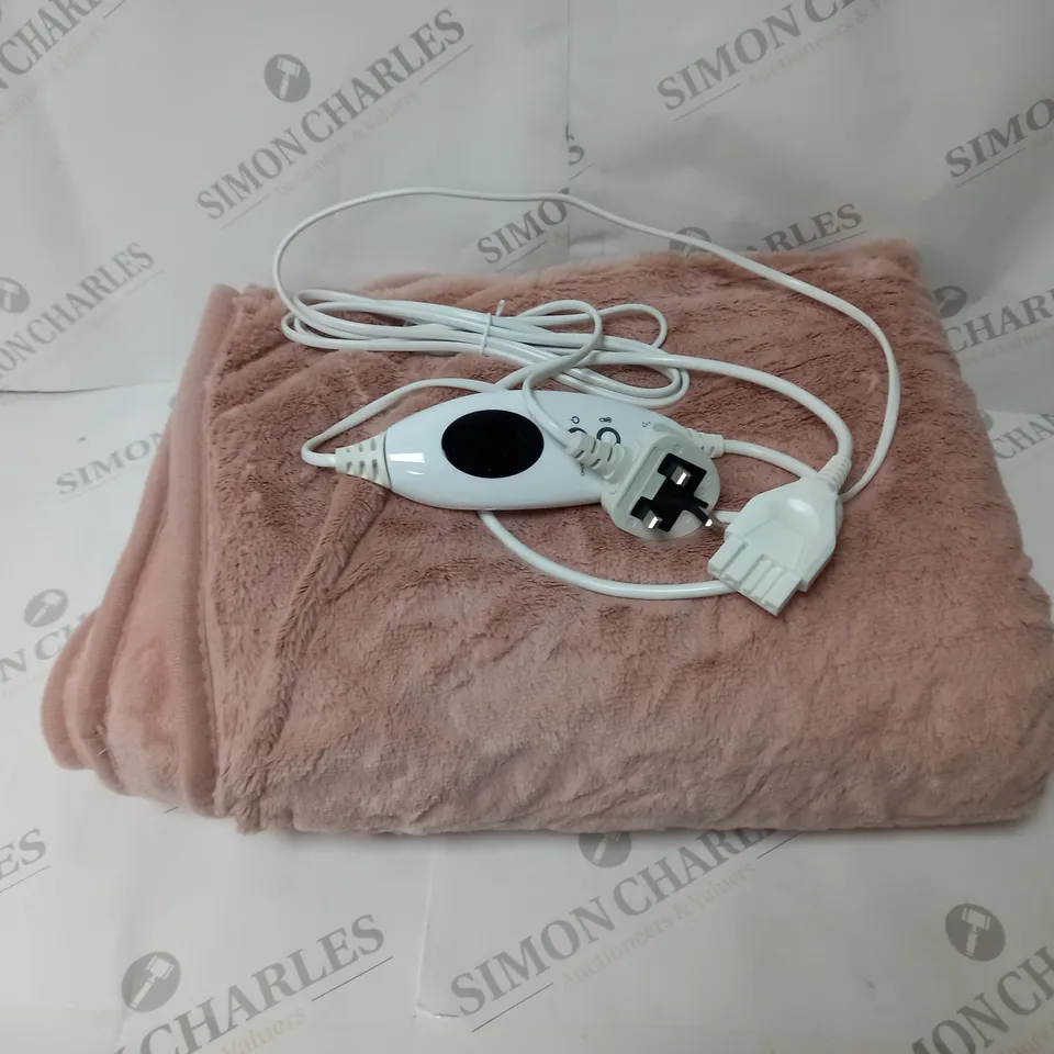 COZEE HOME HEATED THROW BLANKET IN PINK